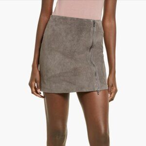BLANKNYC Zip Suede Miniskirt (High Altitude)